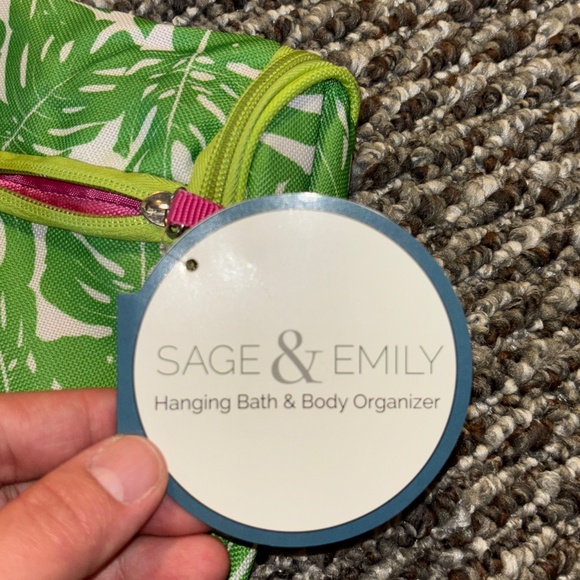 HANGING BATH AND BODY ORGANIZER NWT GREEN/PINK - Picture 5 of 12